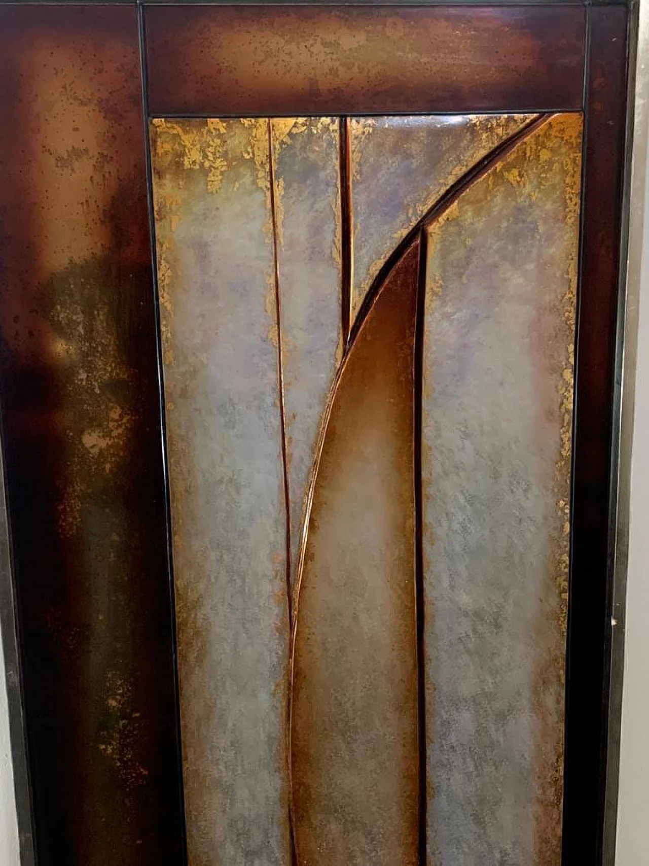 Carved wood and resin panel, 1980s 2