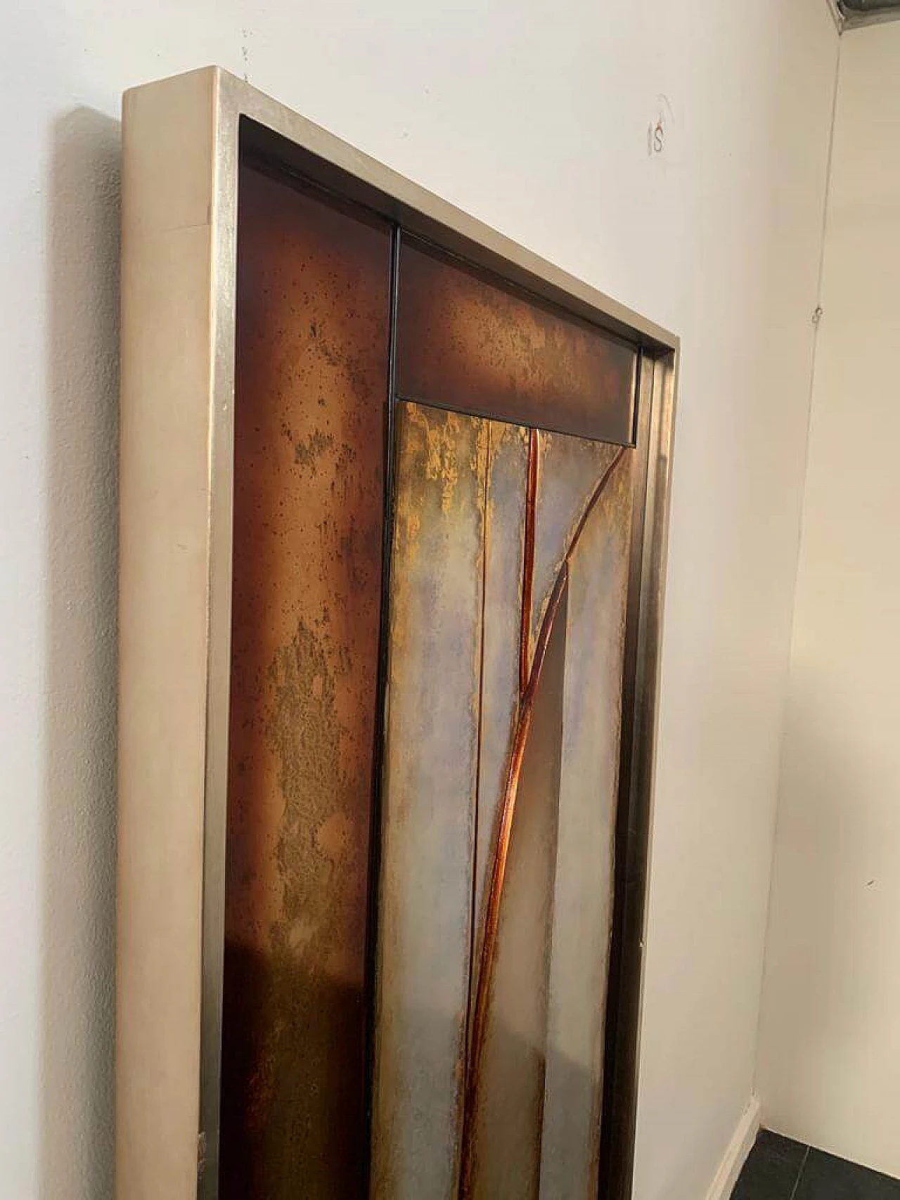 Carved wood and resin panel, 1980s 4