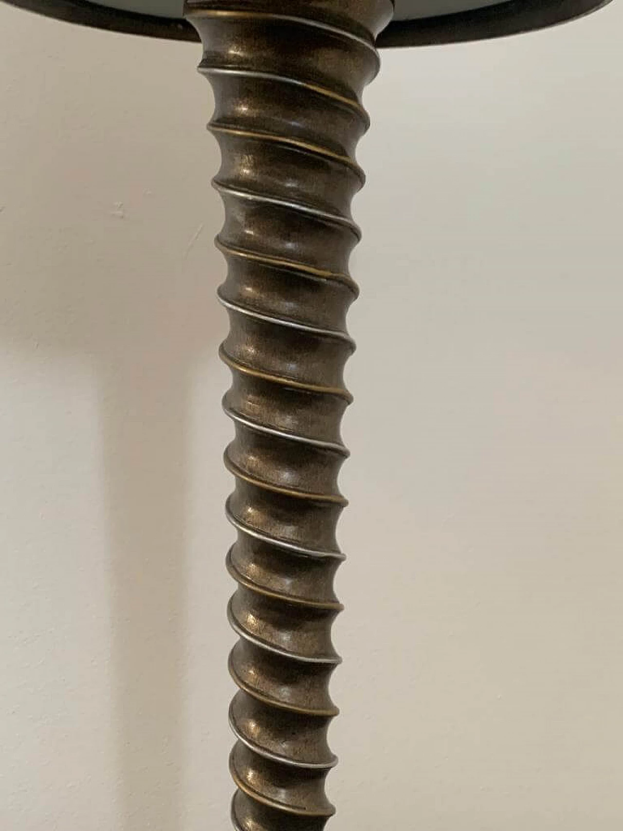 Brutalist table lamp with metal details, 1980s 5