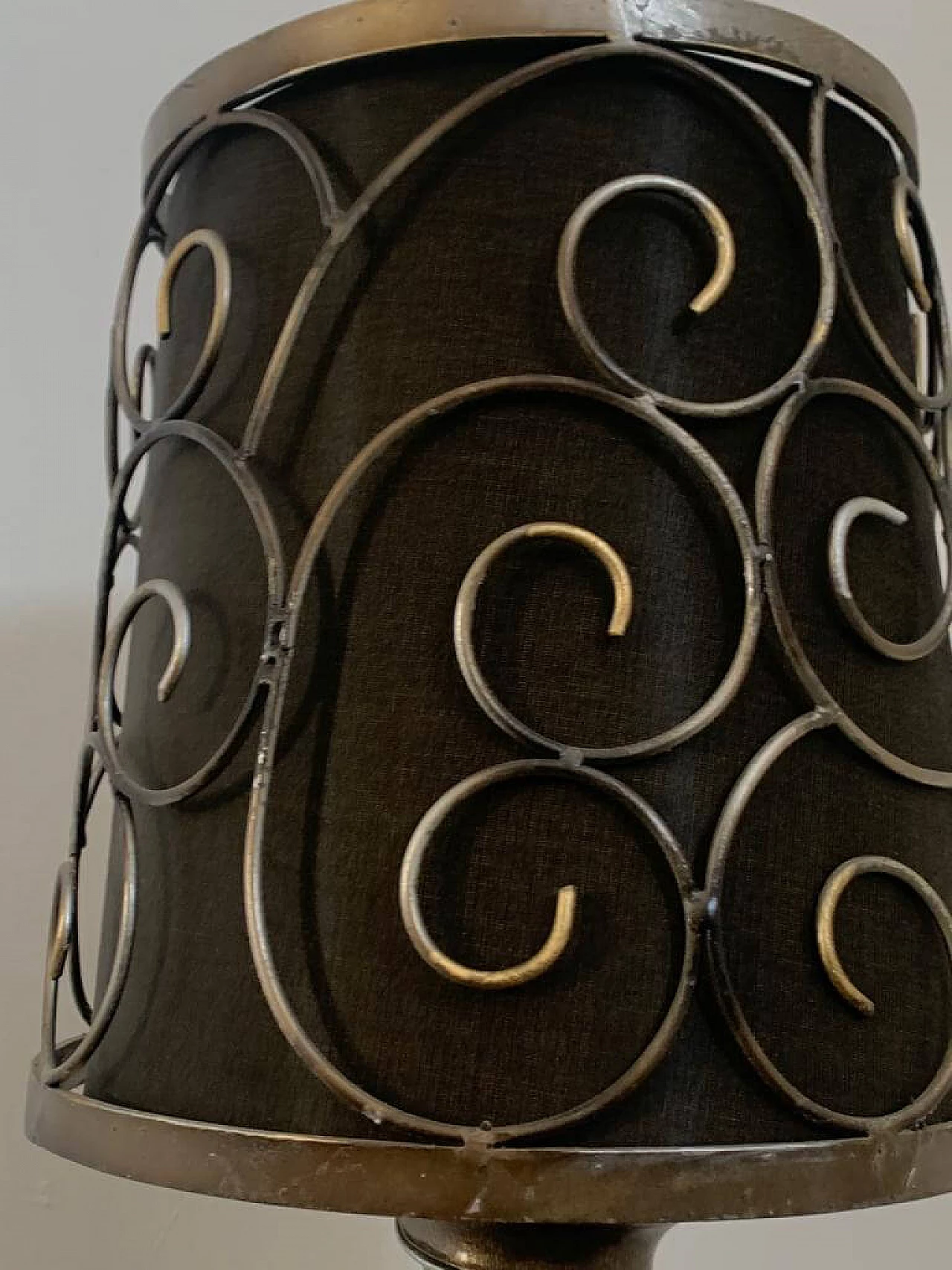 Brutalist table lamp with metal details, 1980s 7