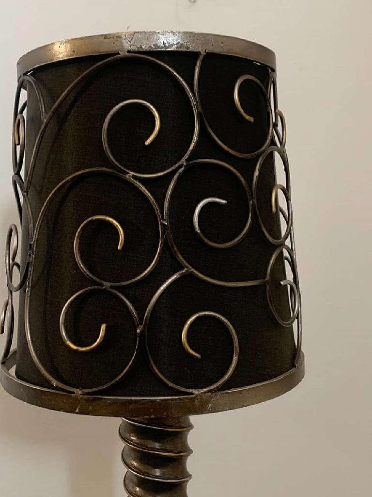 Brutalist table lamp with metal details, 1980s 8