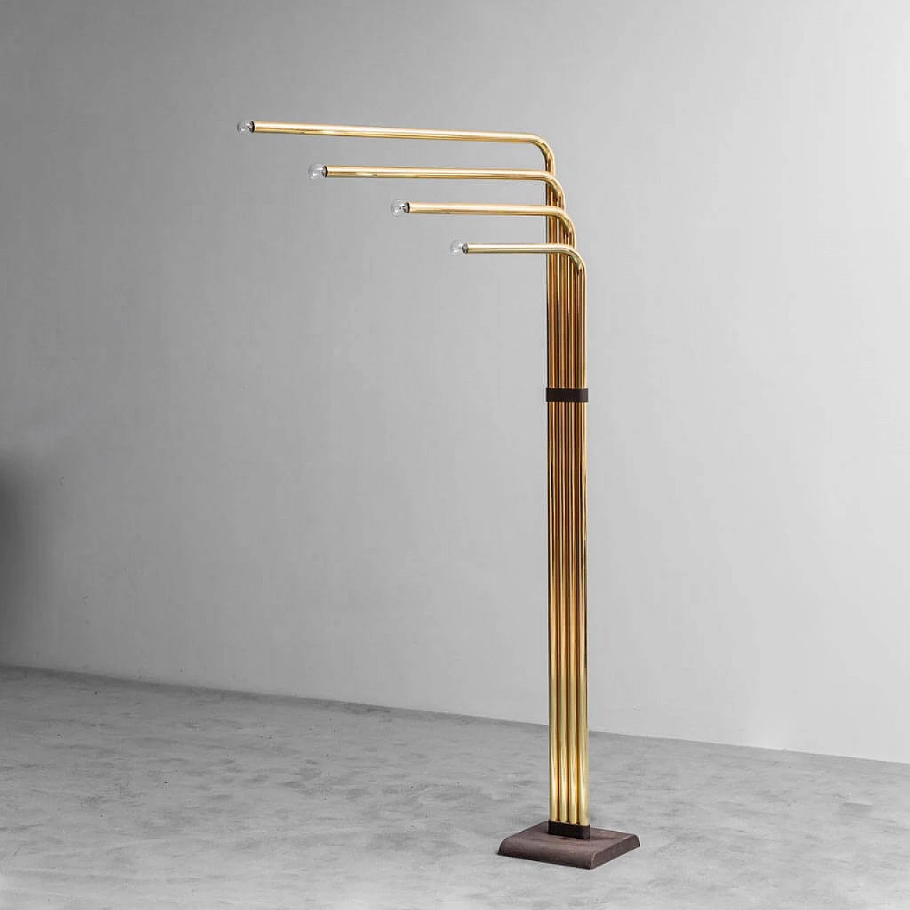 Brass-plated metal floor lamp by Goffredo Reggiani, 1970s 1