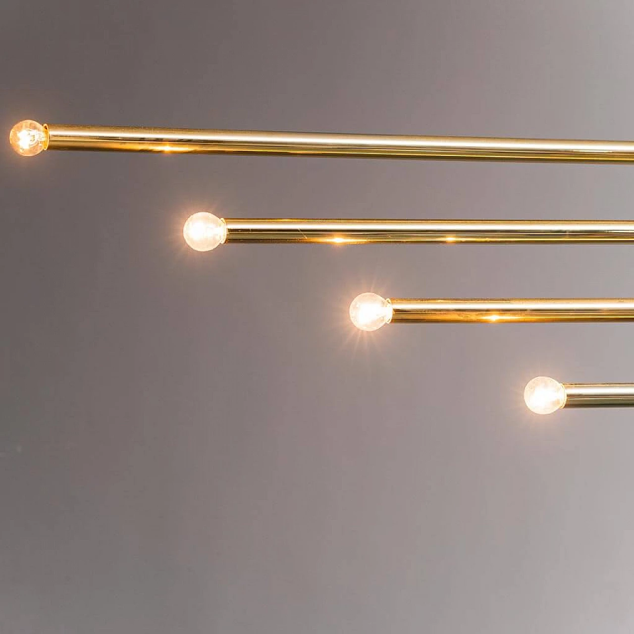 Brass-plated metal floor lamp by Goffredo Reggiani, 1970s 4