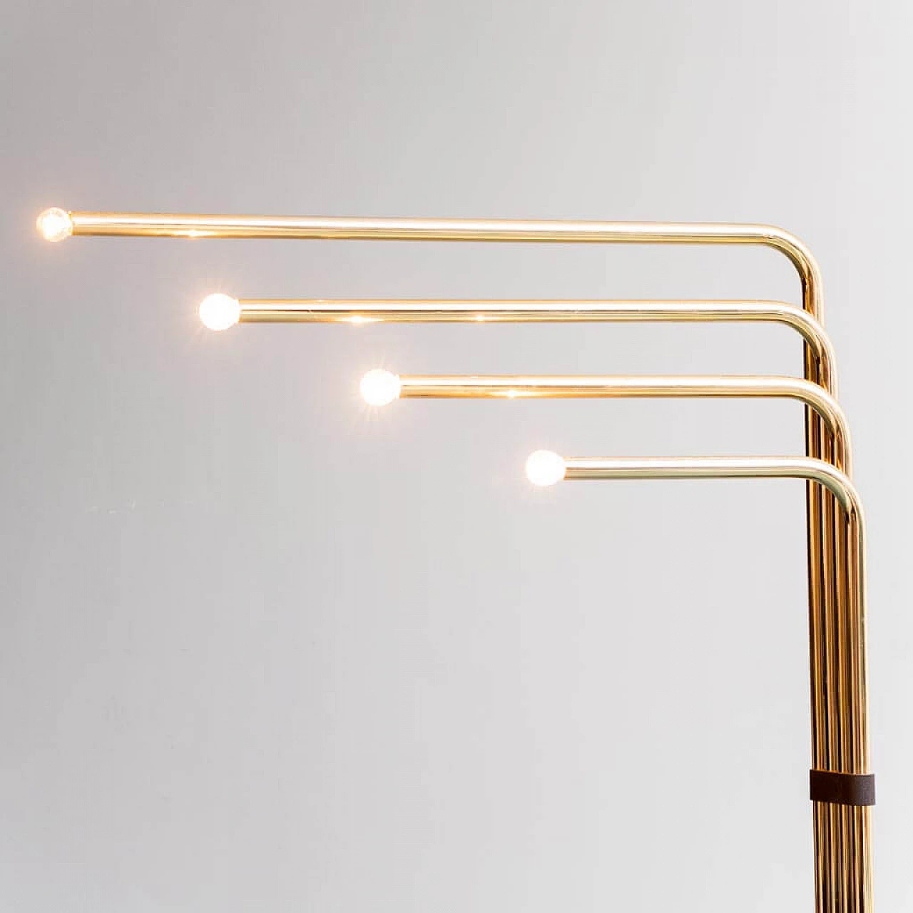 Brass-plated metal floor lamp by Goffredo Reggiani, 1970s 6