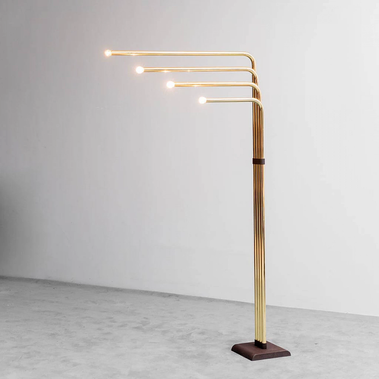 Brass-plated metal floor lamp by Goffredo Reggiani, 1970s 7