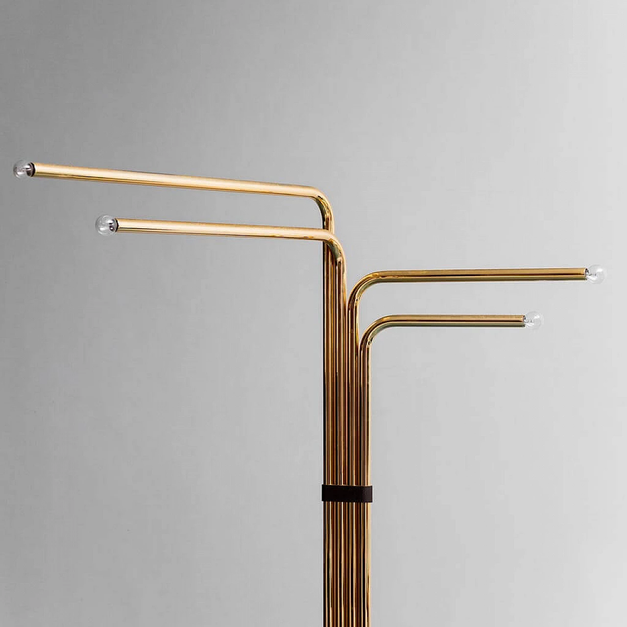 Brass-plated metal floor lamp by Goffredo Reggiani, 1970s 8