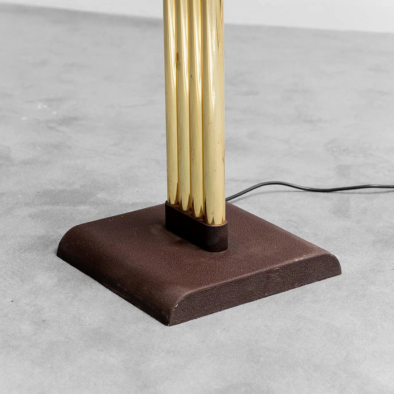 Brass-plated metal floor lamp by Goffredo Reggiani, 1970s 9