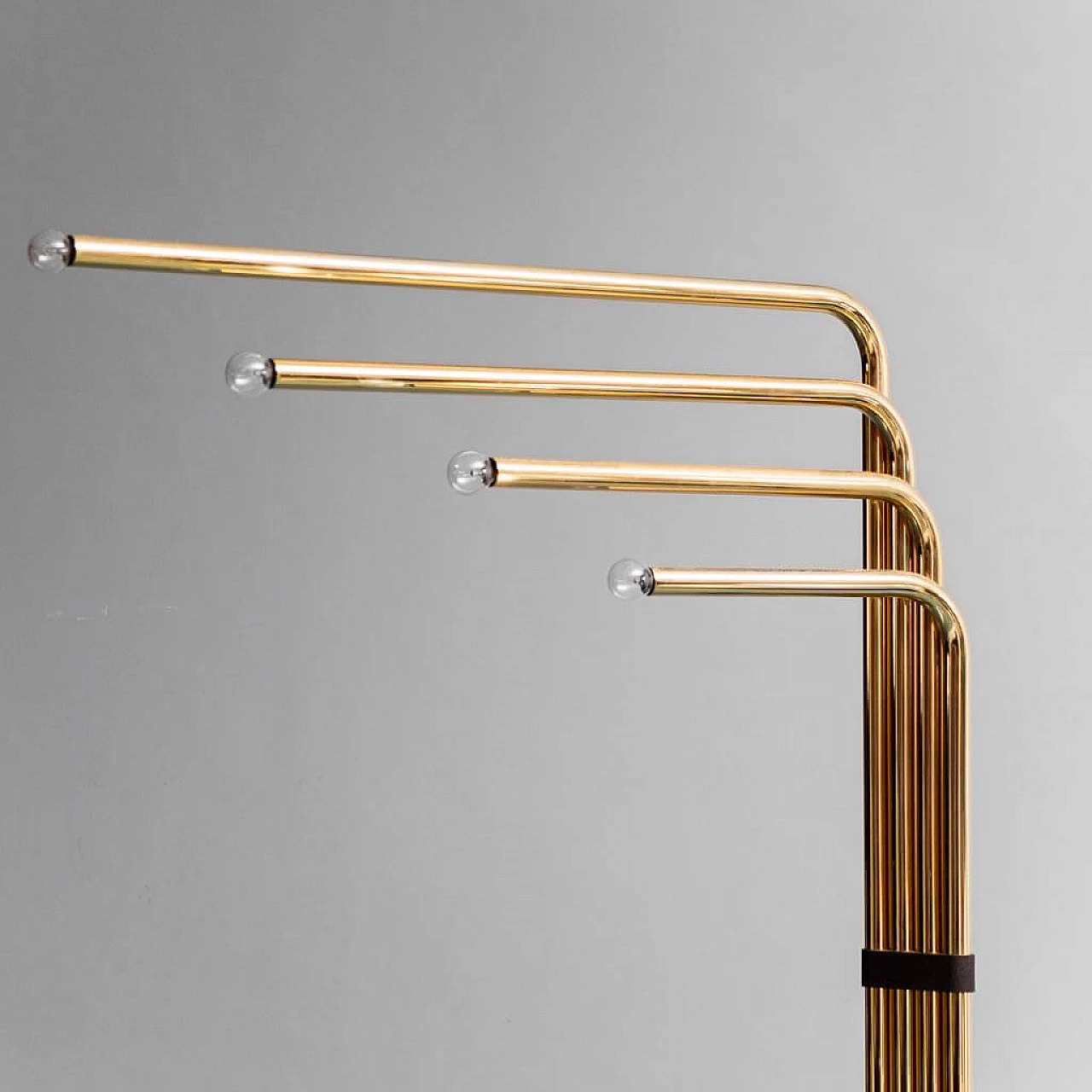 Brass-plated metal floor lamp by Goffredo Reggiani, 1970s 10