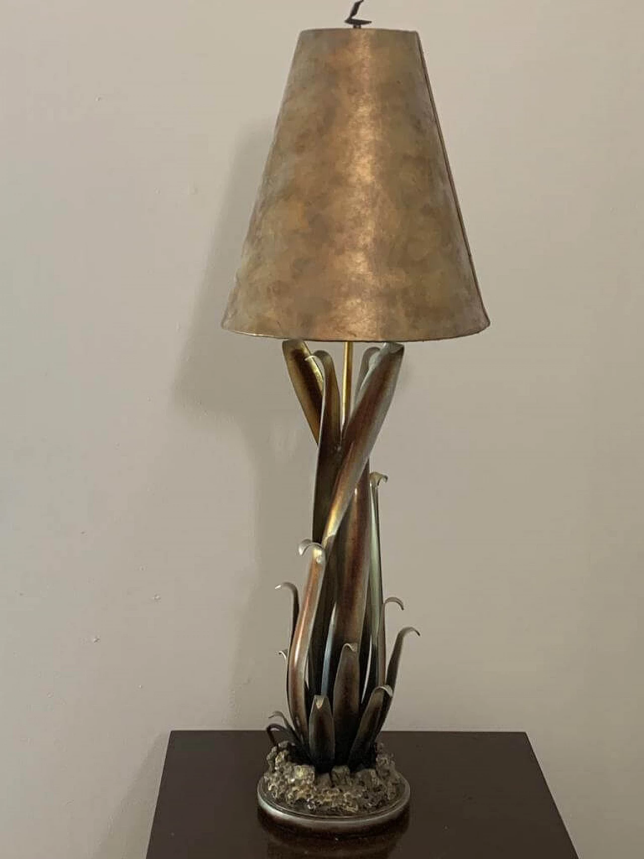 Metal and leatherette lamp by Lam Lee Group/Leeazanne, 1990s 2