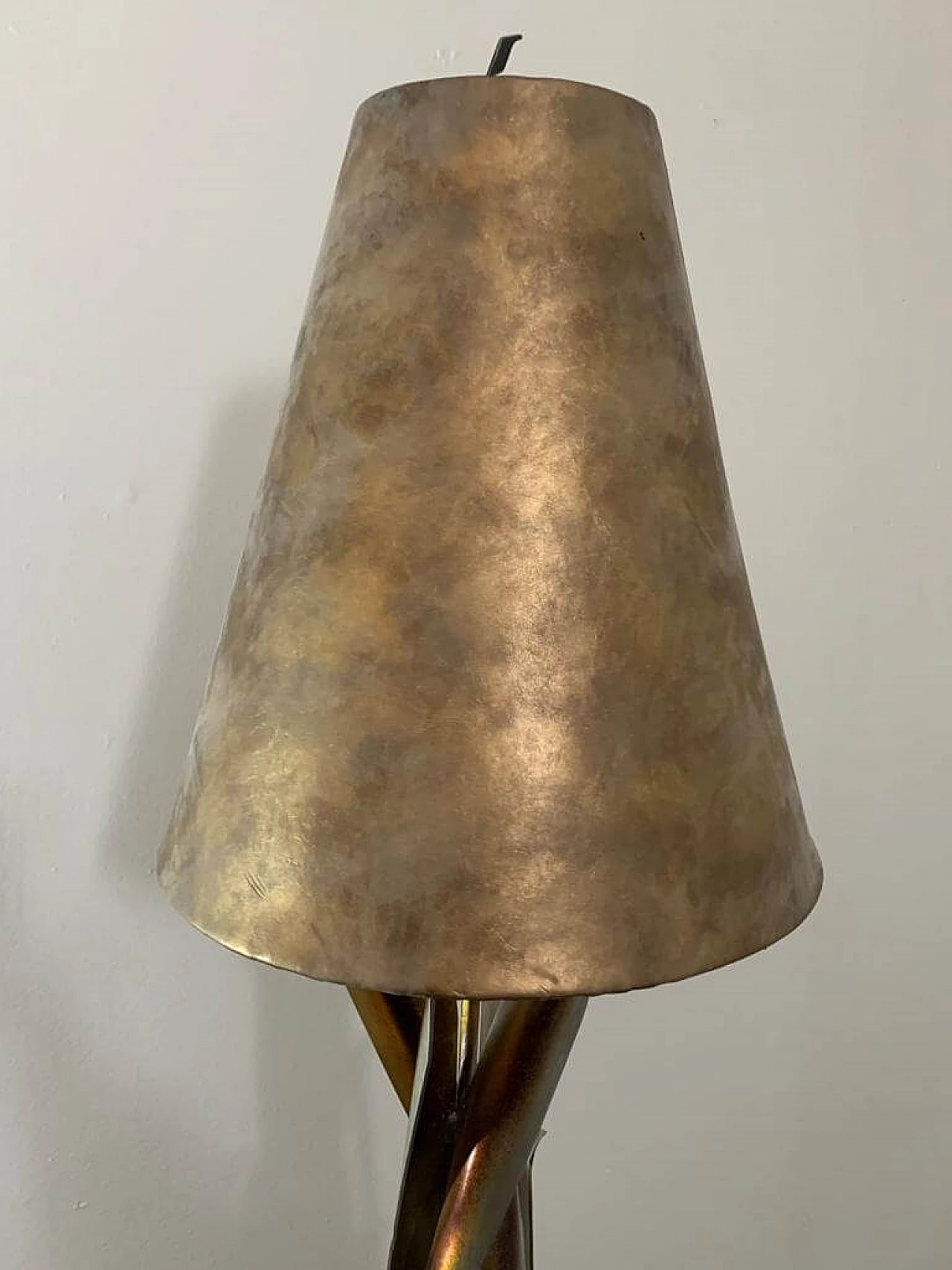 Lampada in metallo e similpelle di Lam Lee Group/Leeazanne, anni '90 3