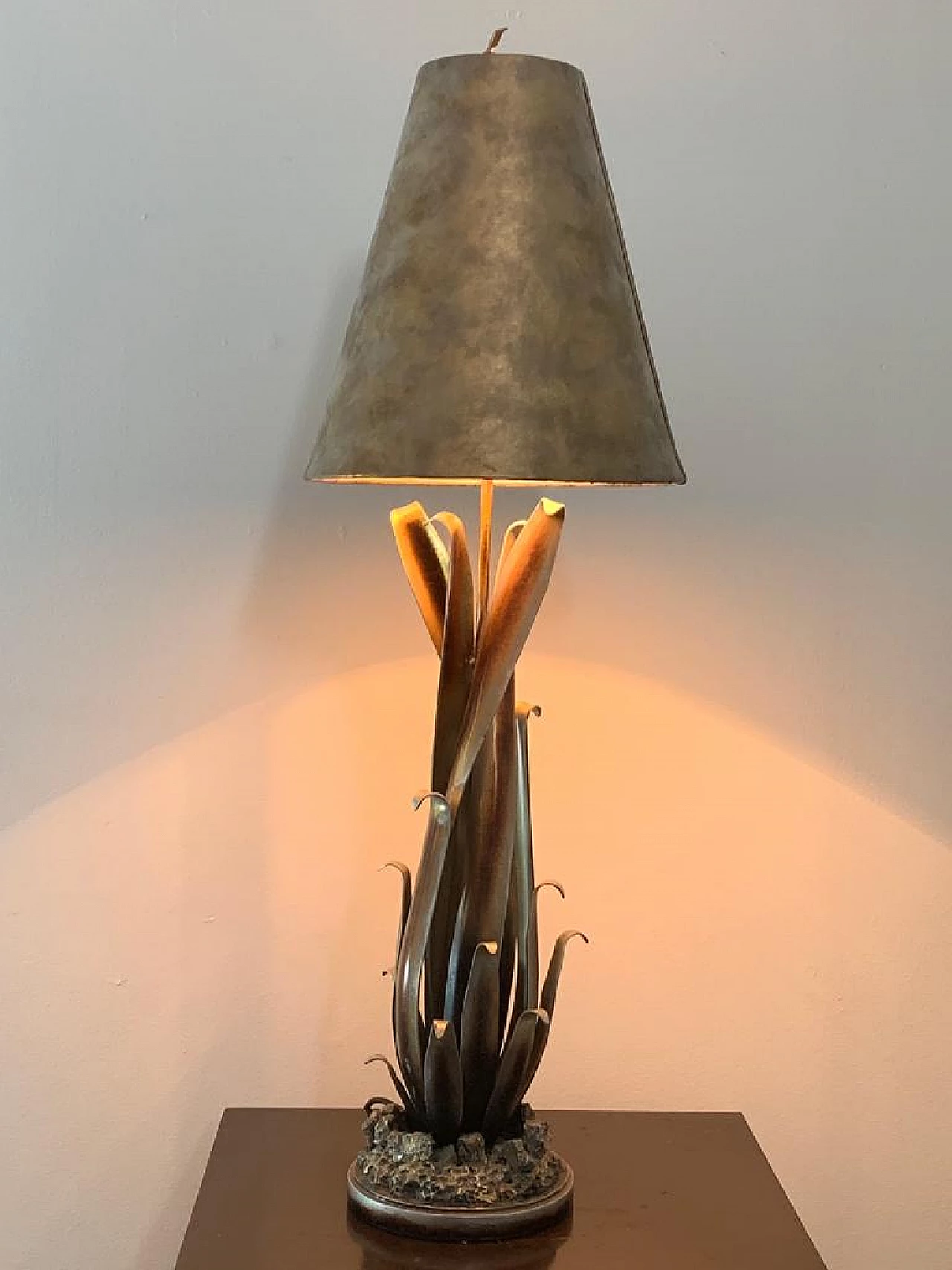 Metal and leatherette lamp by Lam Lee Group/Leeazanne, 1990s 5