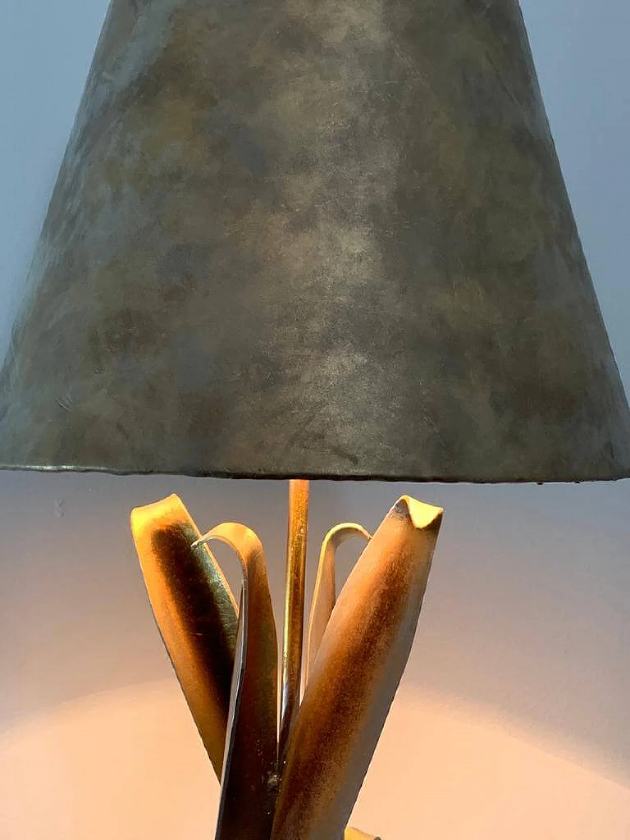 Metal and leatherette lamp by Lam Lee Group/Leeazanne, 1990s 6