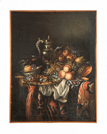 Still Life with Fruit of Flemish Origin, oil on canvas, 17th century