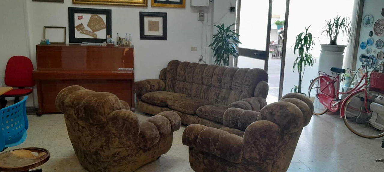 Three-seater sofa with 2 Alcantara armchairs 8