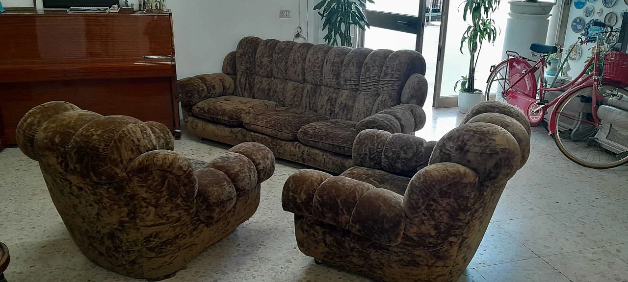Three-seater sofa with 2 Alcantara armchairs 10