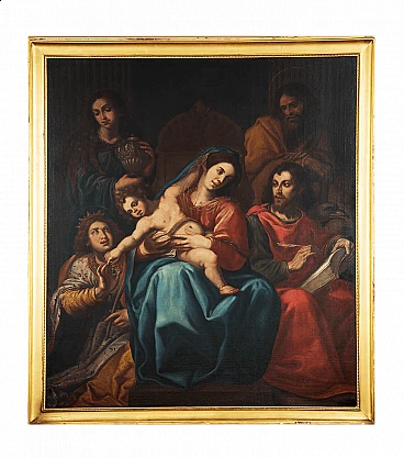 Matrimonio mistico di Santa Caterina, olio su tela, '700
