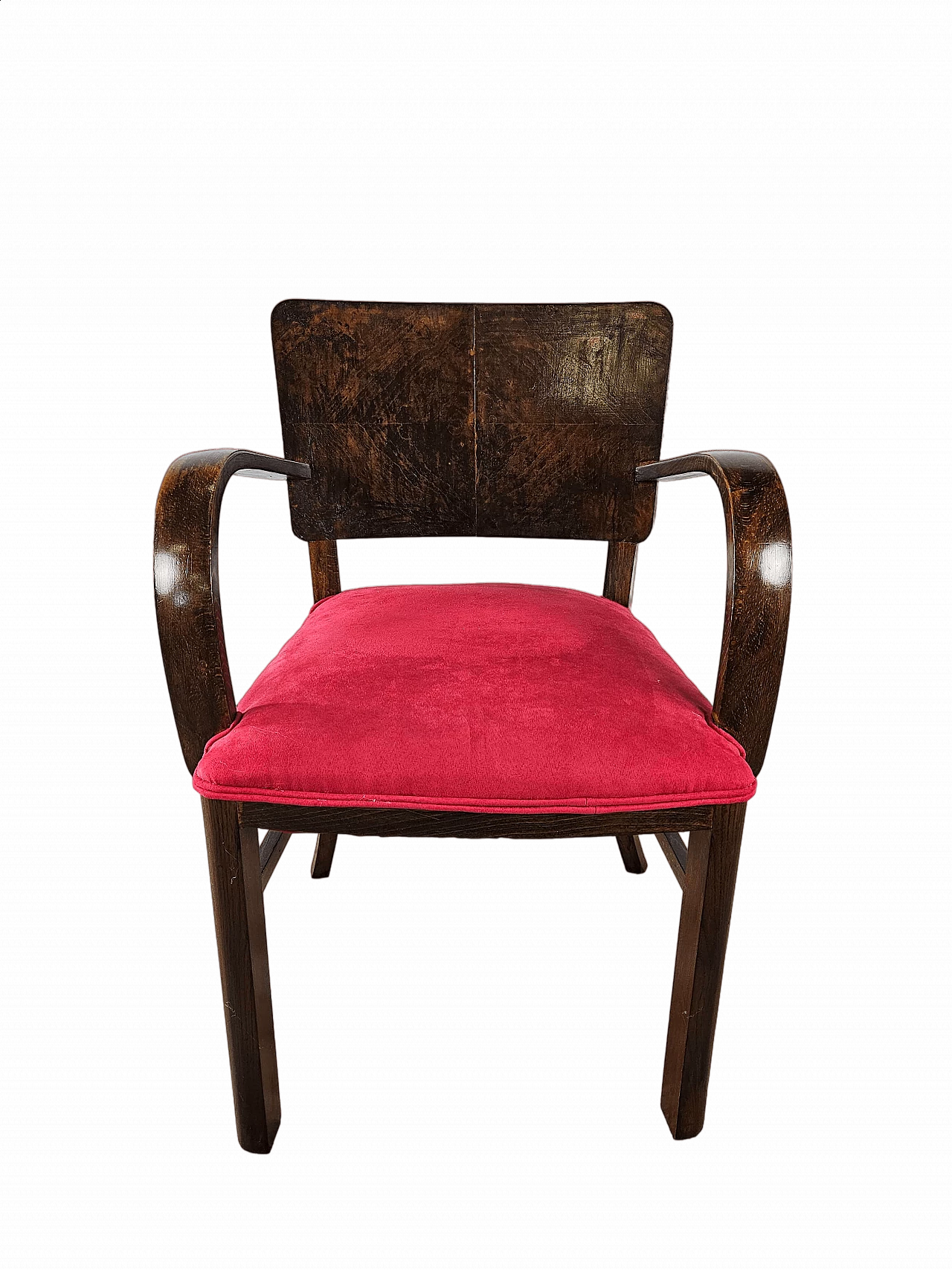 Armchair in briarwood and fabric, 1940s 23