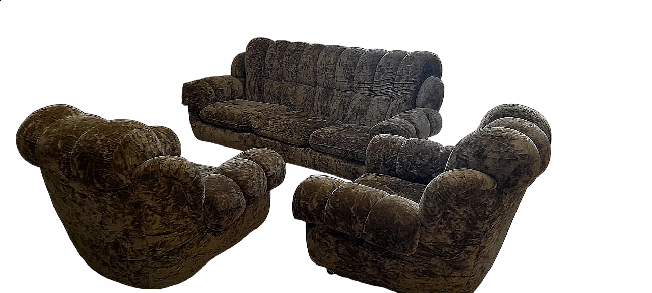 Three-seater sofa with 2 Alcantara armchairs 11