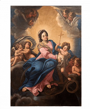 Vergine Immacolata con Gesù Cacciatore, olio su tela, '700