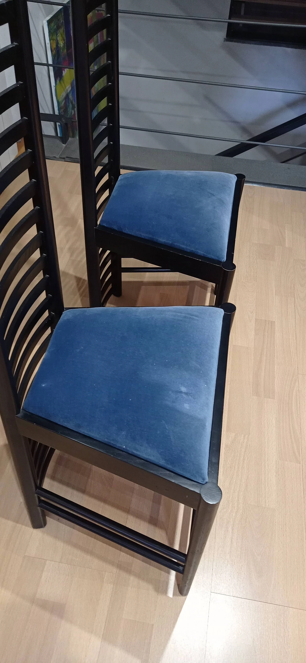 Pair of MVSEM 814 Hill House Chairs chairs by C. R. Mackintosh for Alivar, 1985 14