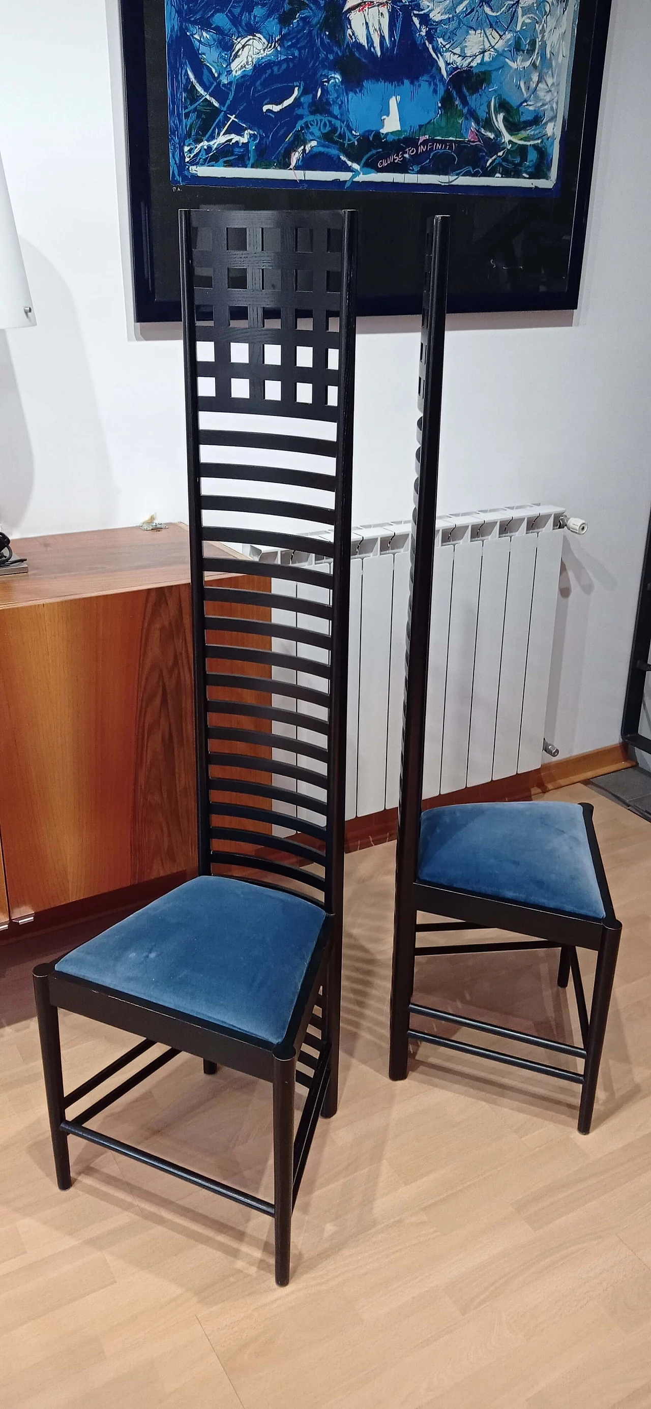 Coppia di sedie MVSEM 814 Hill House Chair di C. R. Mackintosh per Alivar, 1985 32