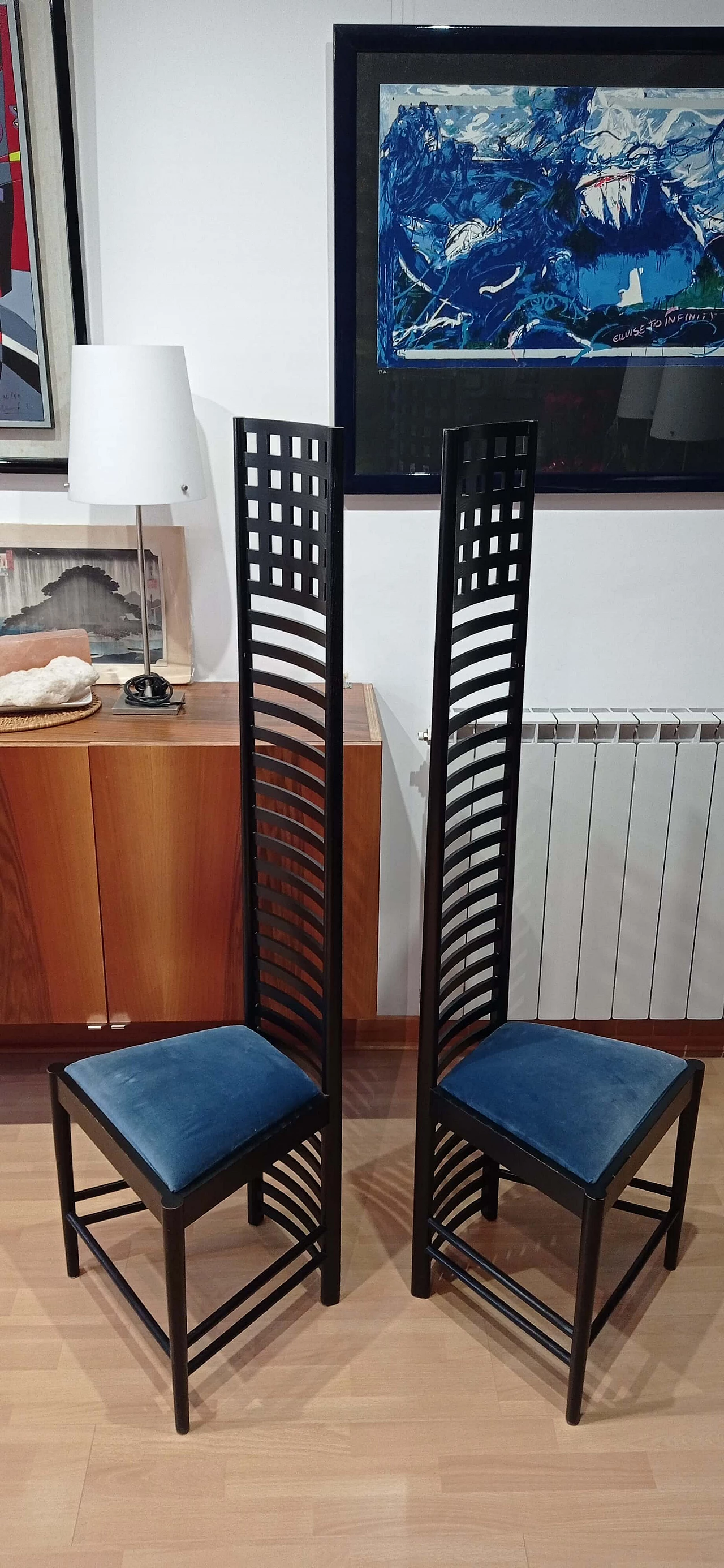 Pair of MVSEM 814 Hill House Chairs chairs by C. R. Mackintosh for Alivar, 1985 34