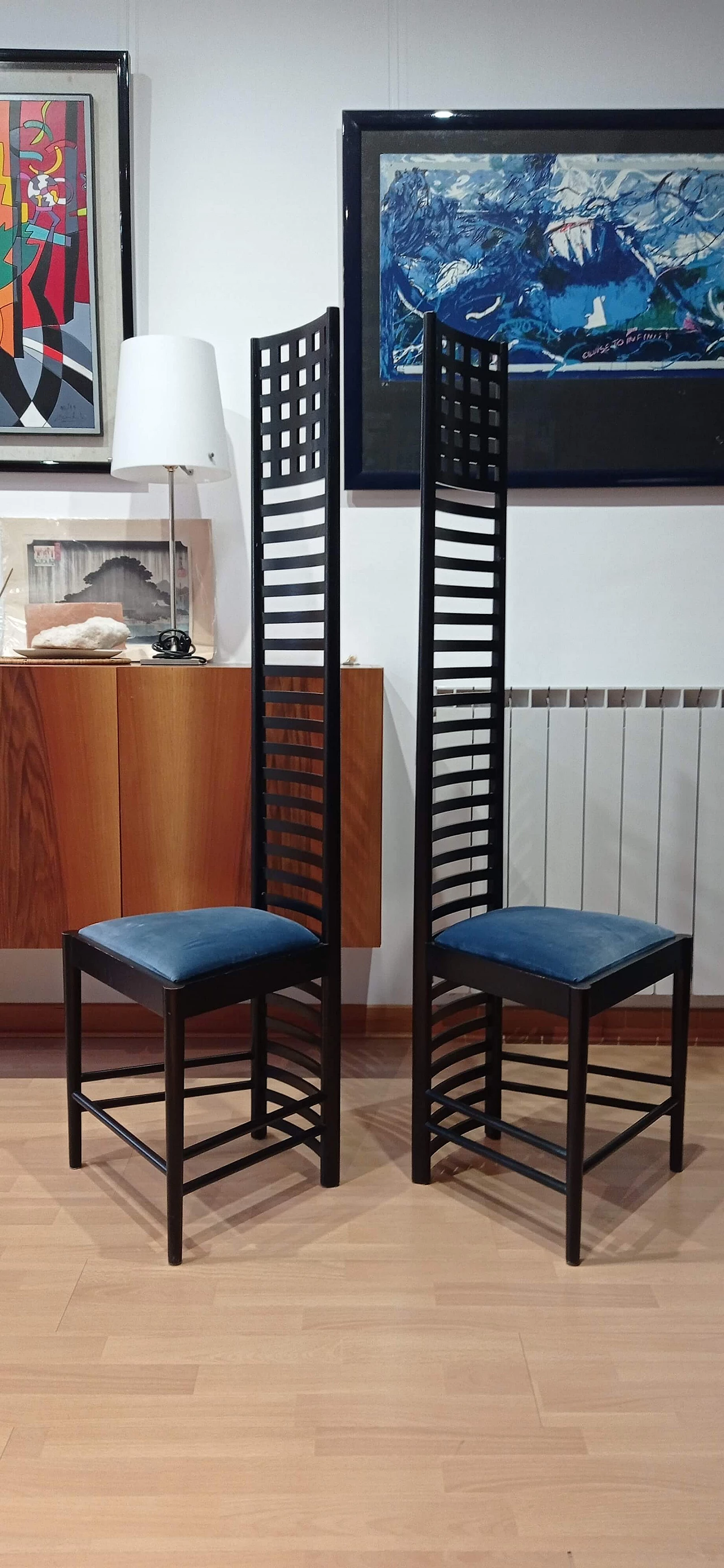 Pair of MVSEM 814 Hill House Chairs chairs by C. R. Mackintosh for Alivar, 1985 35