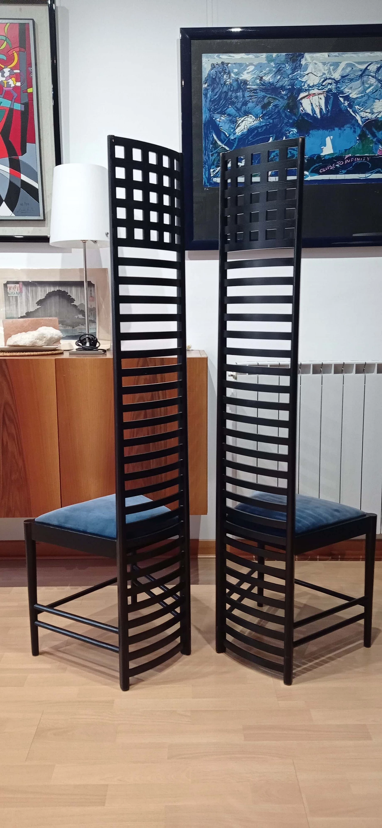 Pair of MVSEM 814 Hill House Chairs chairs by C. R. Mackintosh for Alivar, 1985 58