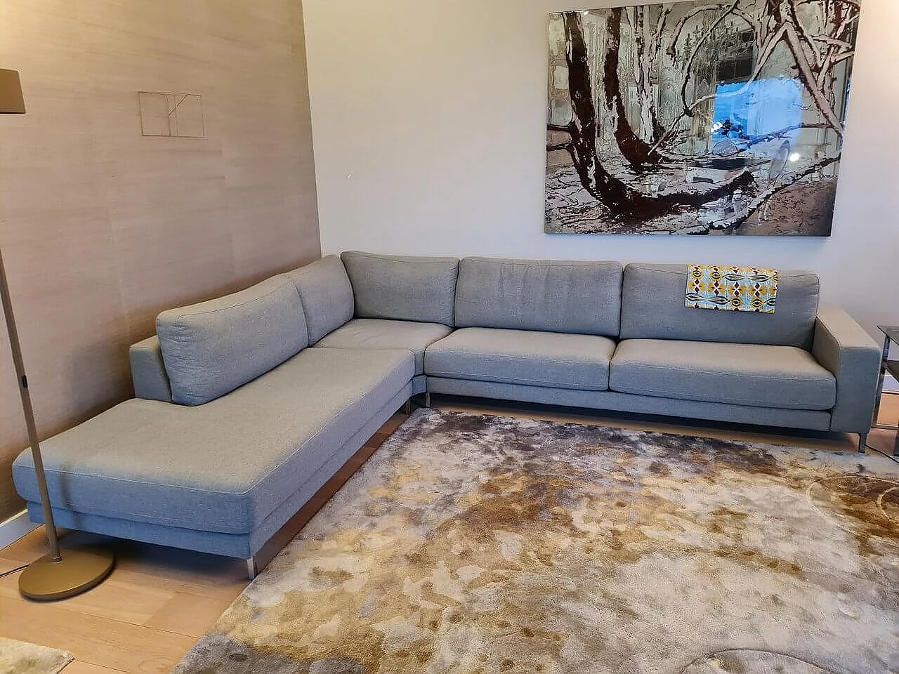 Ego XL grey-green textured cotton sofa by Edgar Reuter for Rolf Benz 1