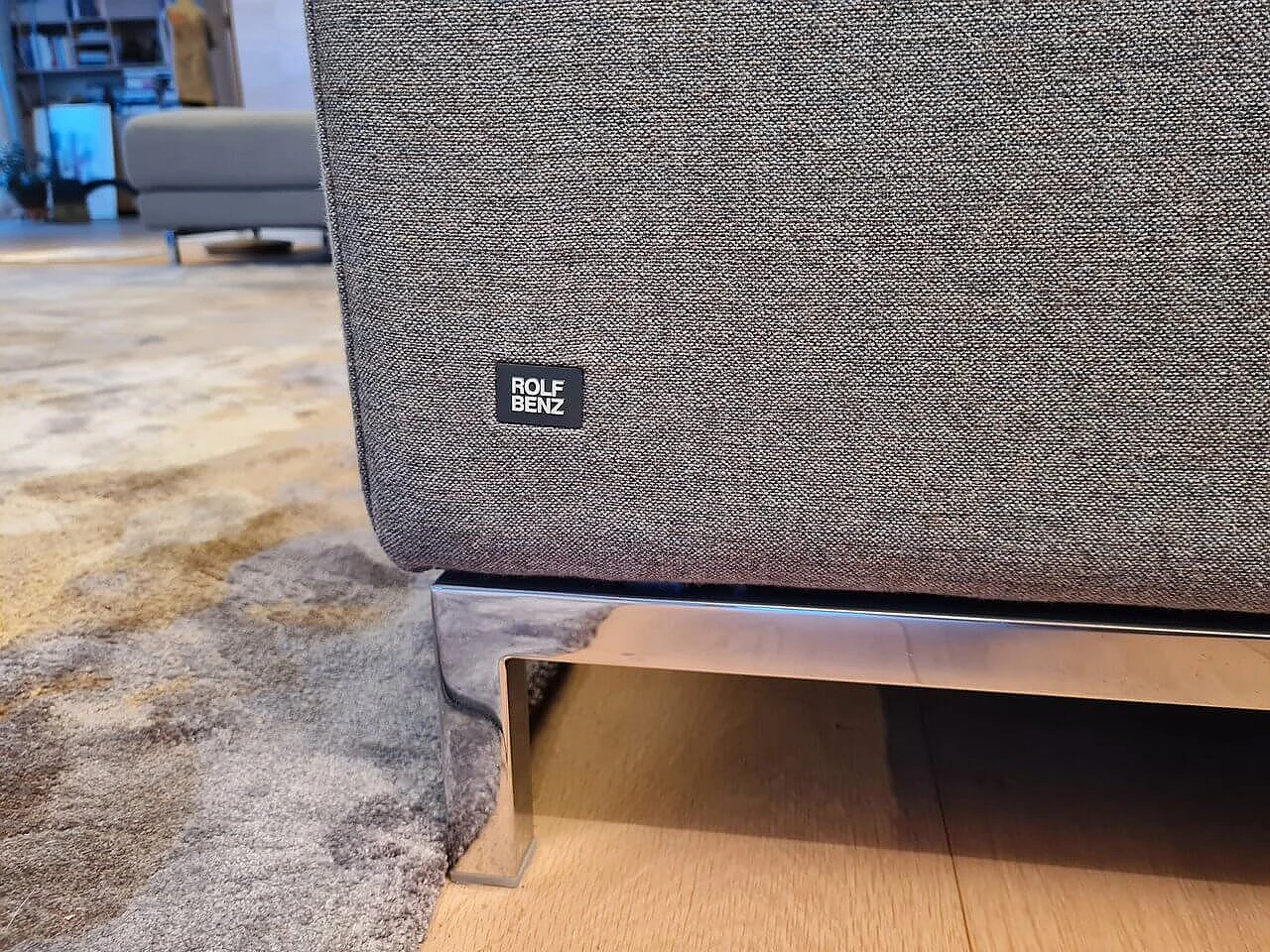 Ego XL grey-green textured cotton sofa by Edgar Reuter for Rolf Benz 2