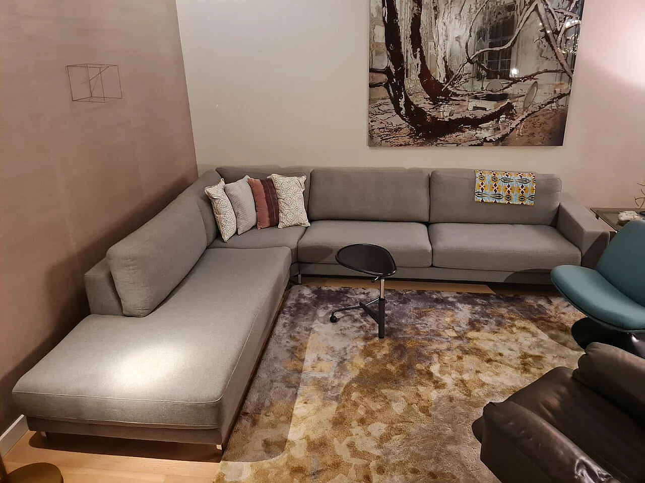 Ego XL grey-green textured cotton sofa by Edgar Reuter for Rolf Benz 3