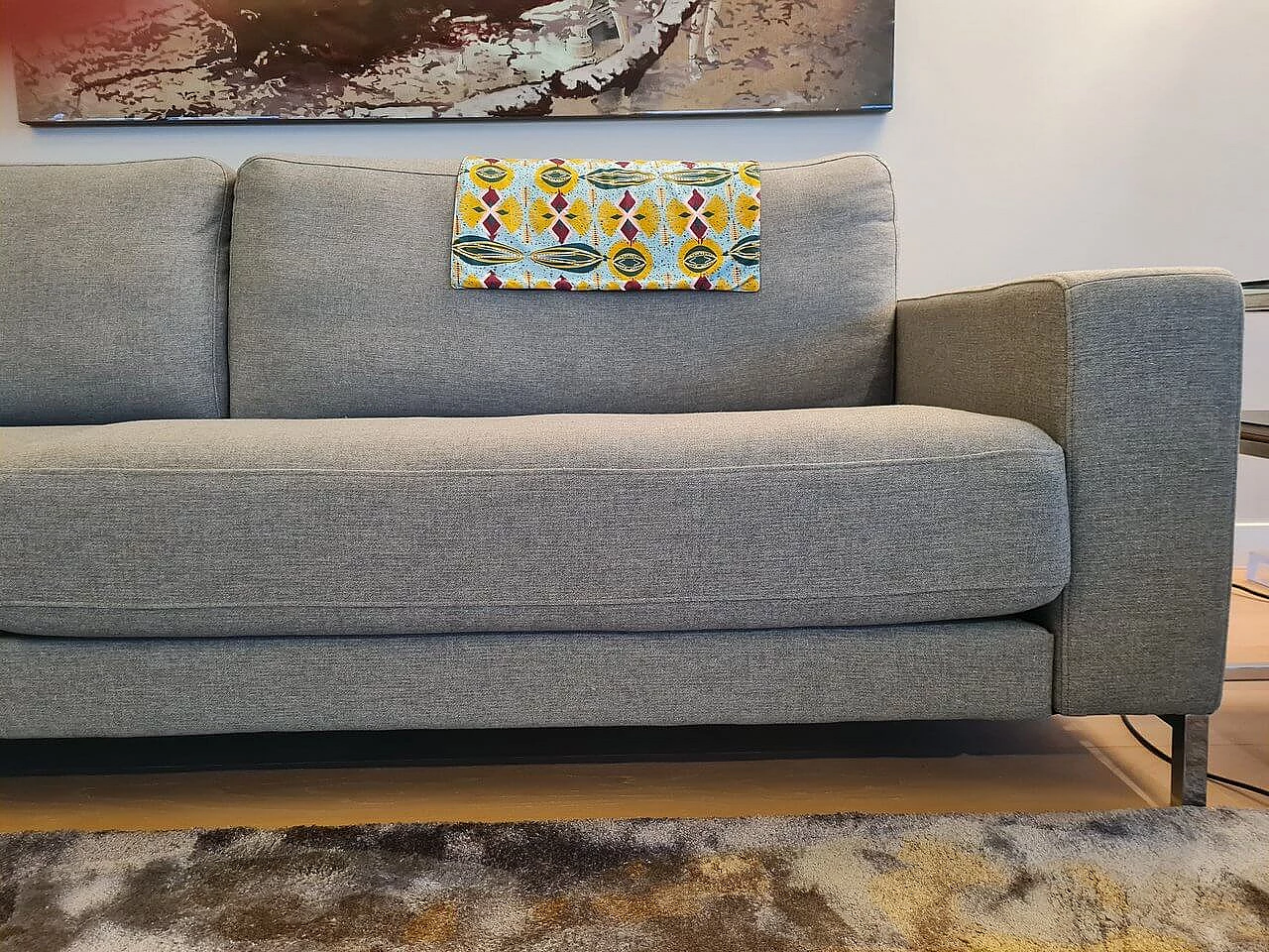 Ego XL grey-green textured cotton sofa by Edgar Reuter for Rolf Benz 4