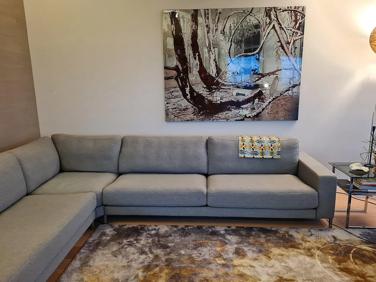 Ego XL grey-green textured cotton sofa by Edgar Reuter for Rolf Benz 5