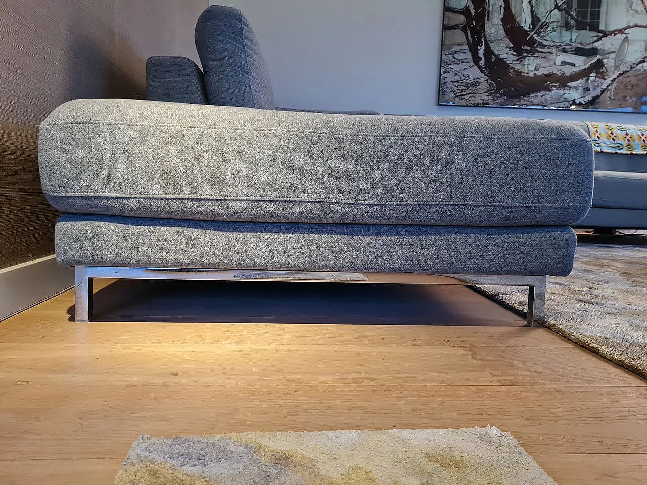 Ego XL grey-green textured cotton sofa by Edgar Reuter for Rolf Benz 7