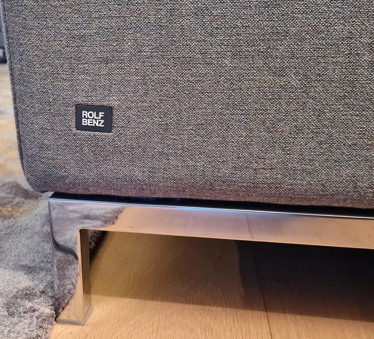 Ego XL grey-green textured cotton sofa by Edgar Reuter for Rolf Benz 10