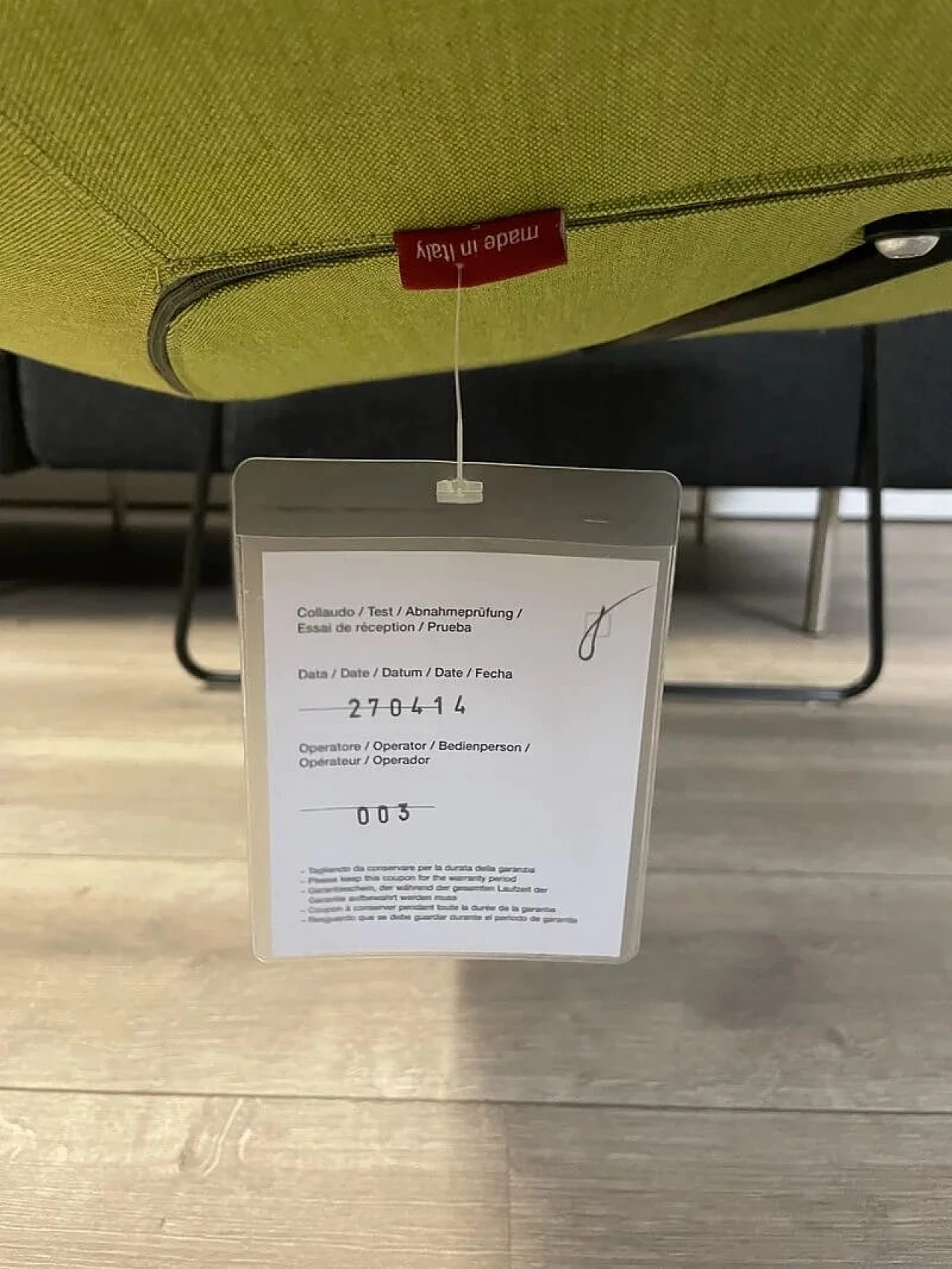 Pair of Catifa 80 armchairs in apple green fabric by Studio LAM for Arper 6