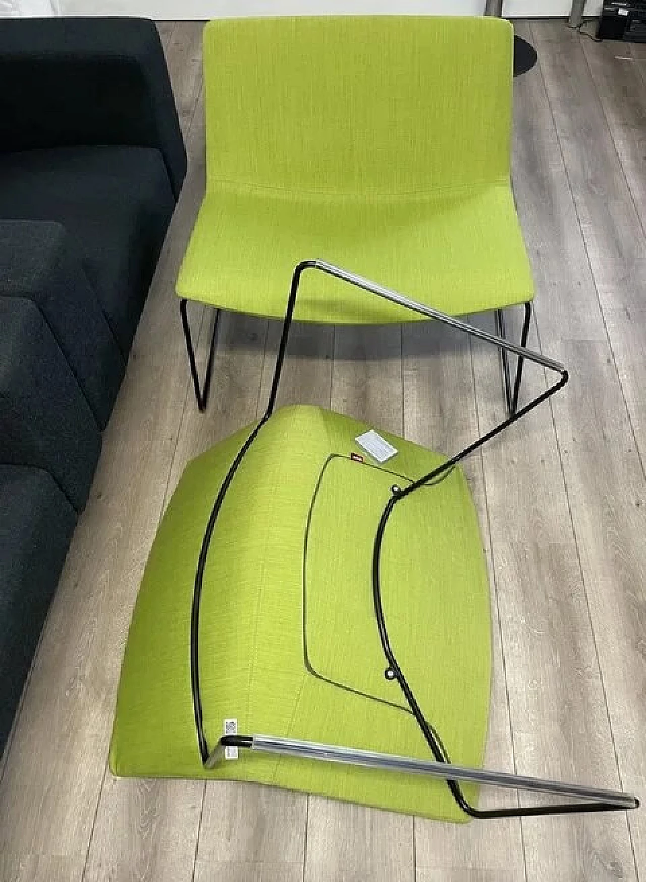 Pair of Catifa 80 armchairs in apple green fabric by Studio LAM for Arper 11