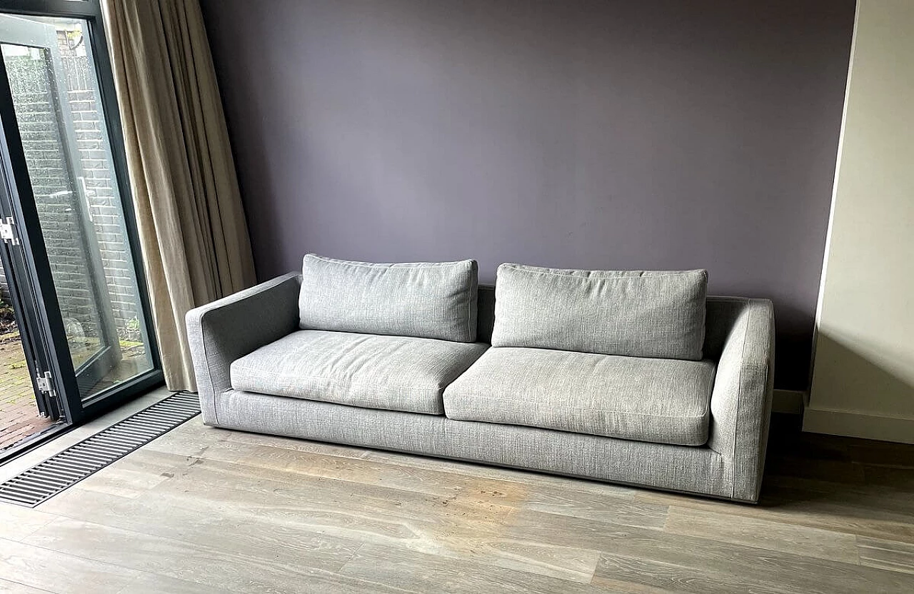 Richard three-seater sofa in light grey fabric by Antonio Citterio for B&B Italia 1