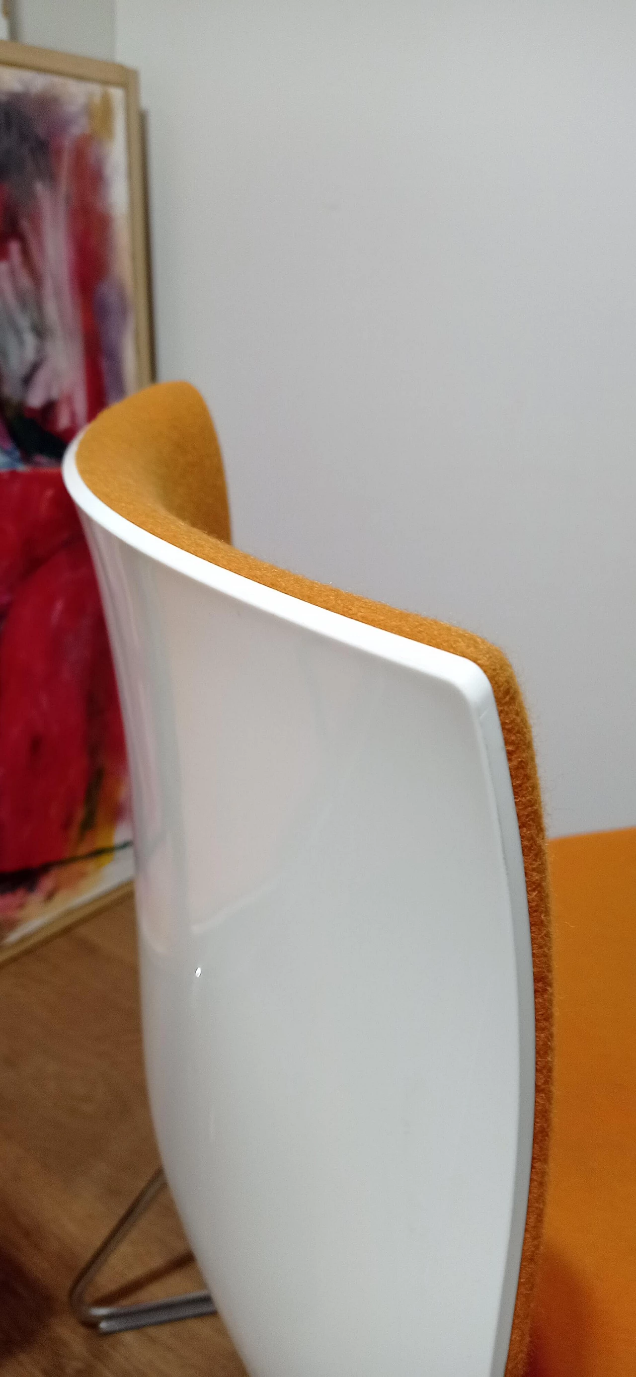 4 Sedia Catifa 46 con braccioli in tessuto Kvard arancio di Studio LAM per Arper 89