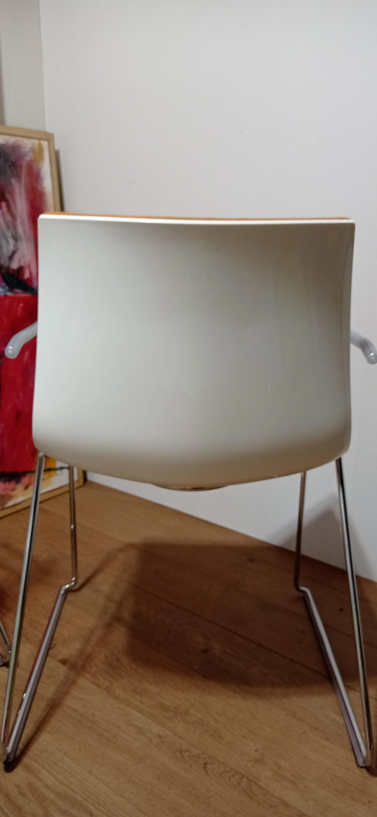 4 Sedia Catifa 46 con braccioli in tessuto Kvard arancio di Studio LAM per Arper 116