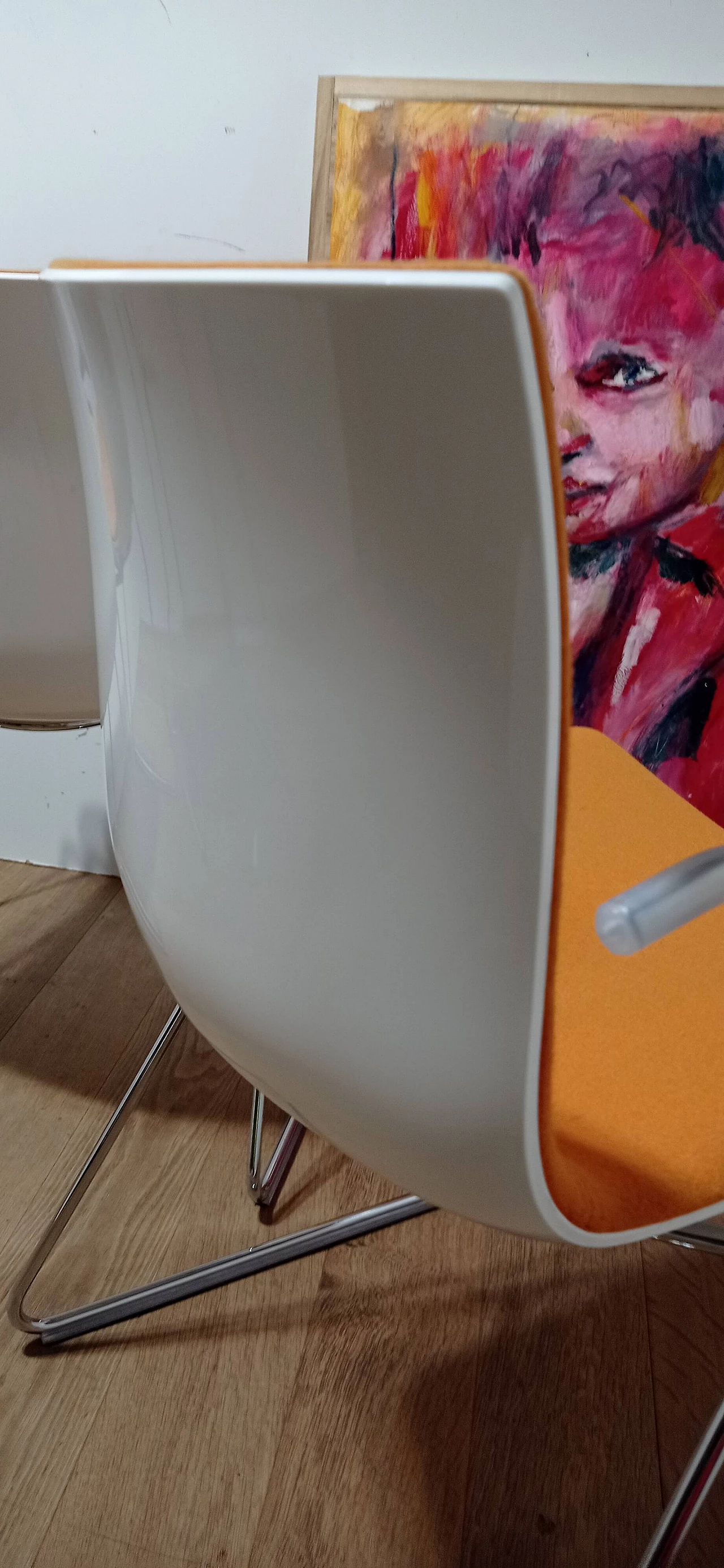 4 Sedia Catifa 46 con braccioli in tessuto Kvard arancio di Studio LAM per Arper 124