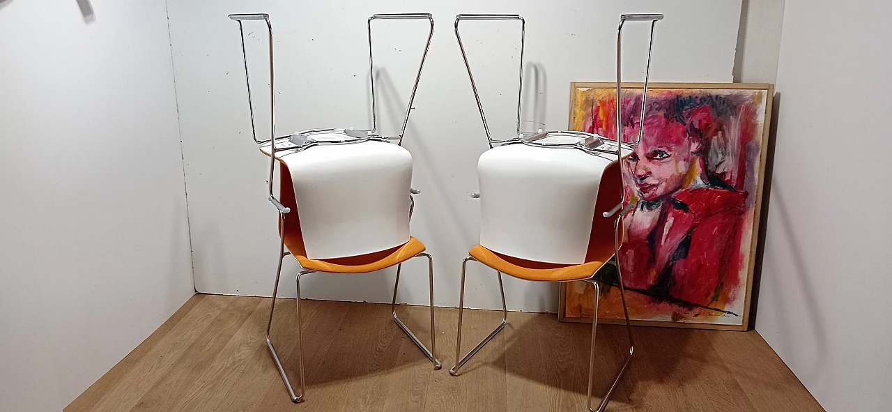 4 Sedia Catifa 46 con braccioli in tessuto Kvard arancio di Studio LAM per Arper 139