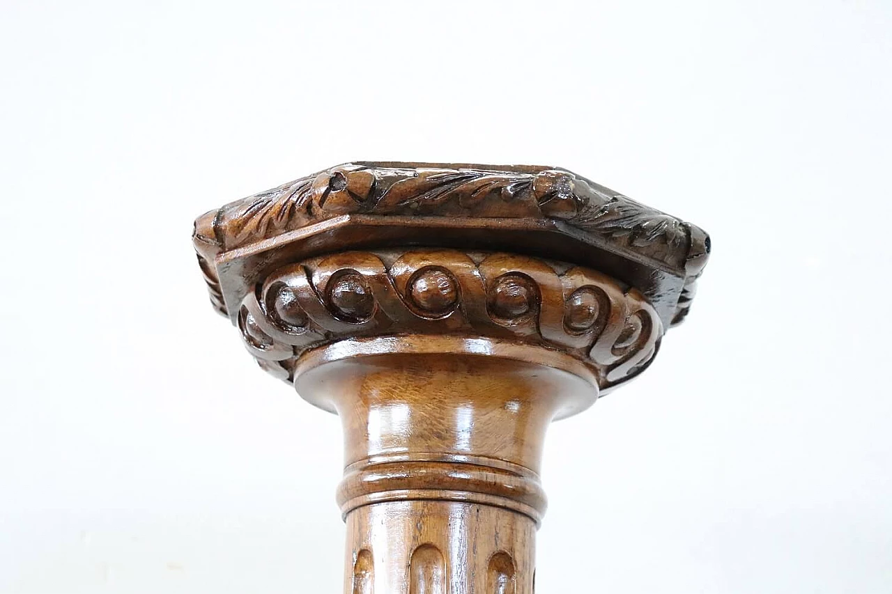 Art Nouveau solid oak column, early 20th century 3