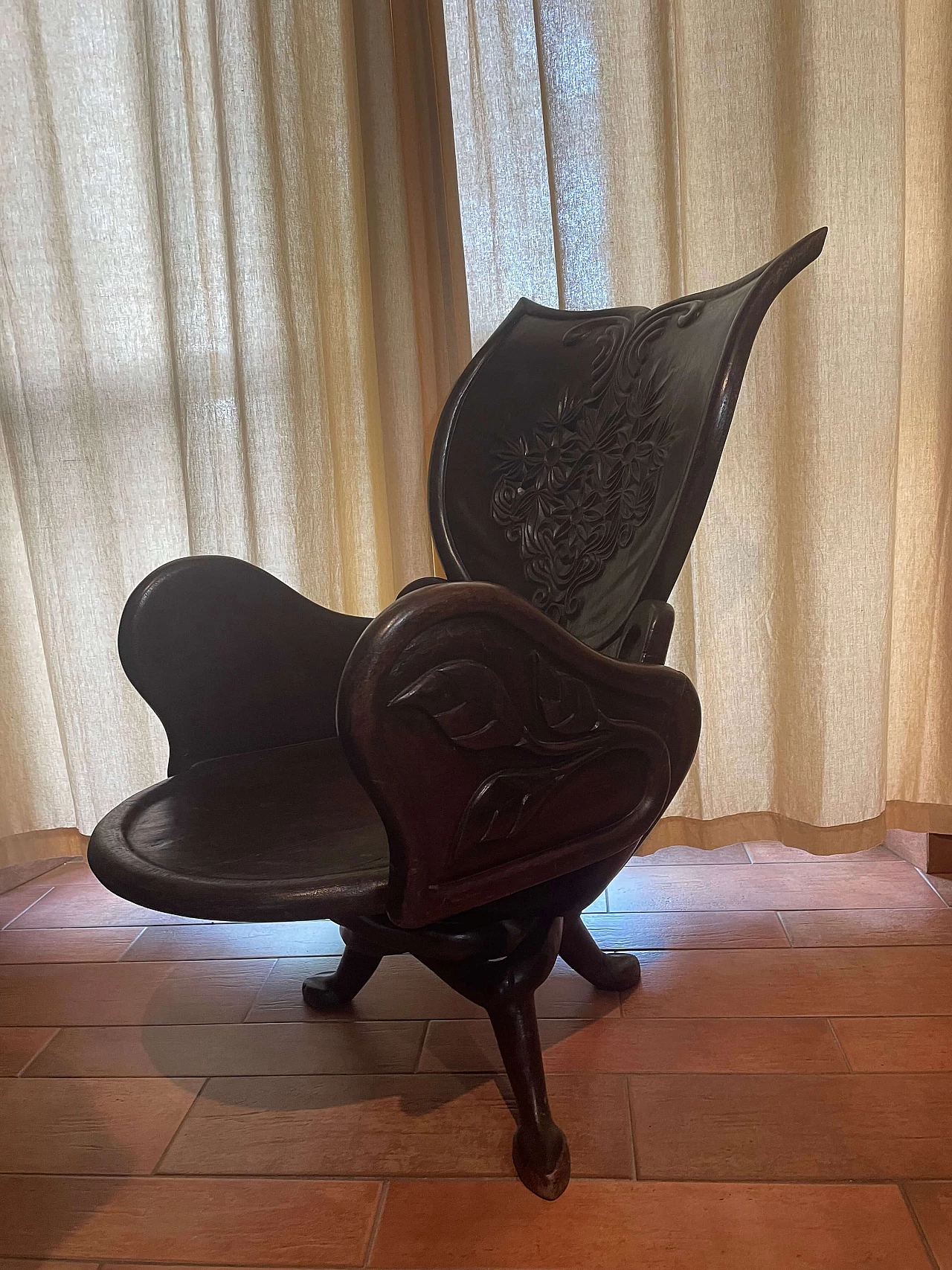 Coppia di poltrone Art Nouveau in teak, inizio '900 3