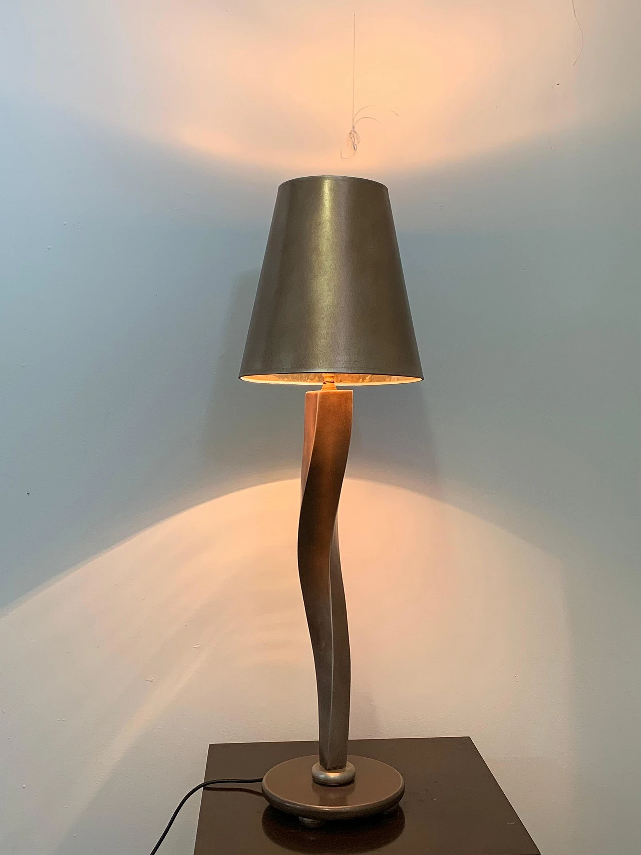 Gilded and patinated lamp by Lam Lee Group/Leeazanne, 1990s 3