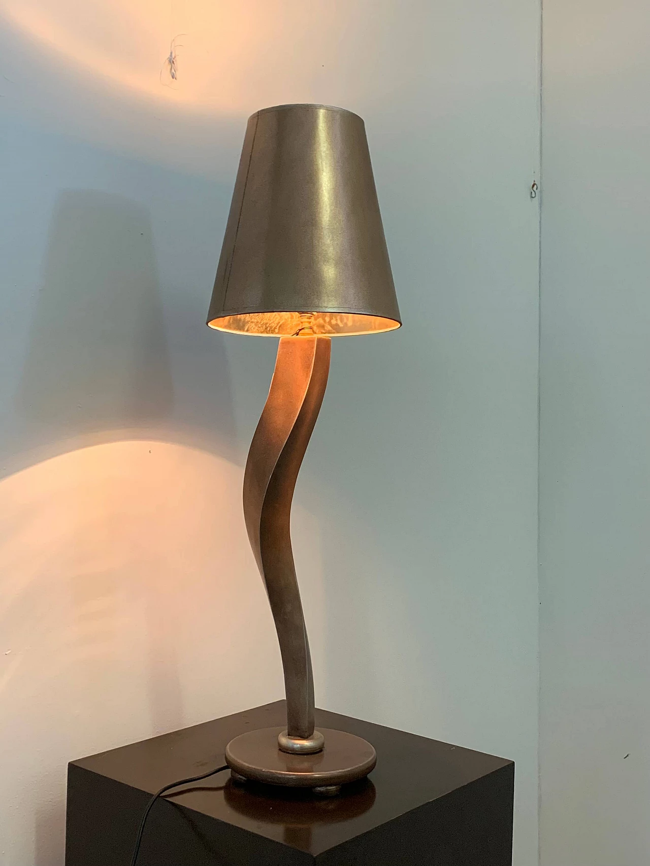 Gilded and patinated lamp by Lam Lee Group/Leeazanne, 1990s 4