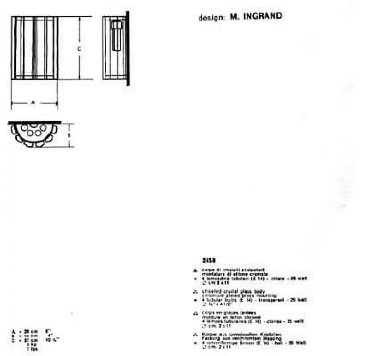 Wall light 2458 by Max Ingrand for Fontana Arte, 1960s 5