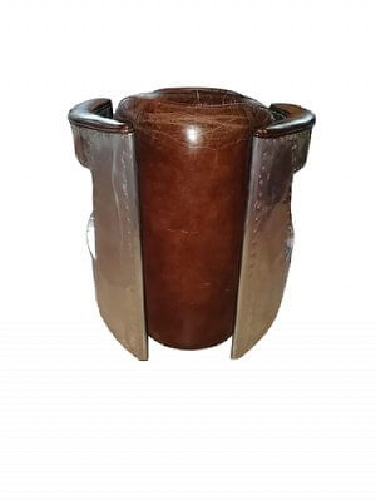 Poltrona Aviator in pelle e acciaio cromato, anni '80 6