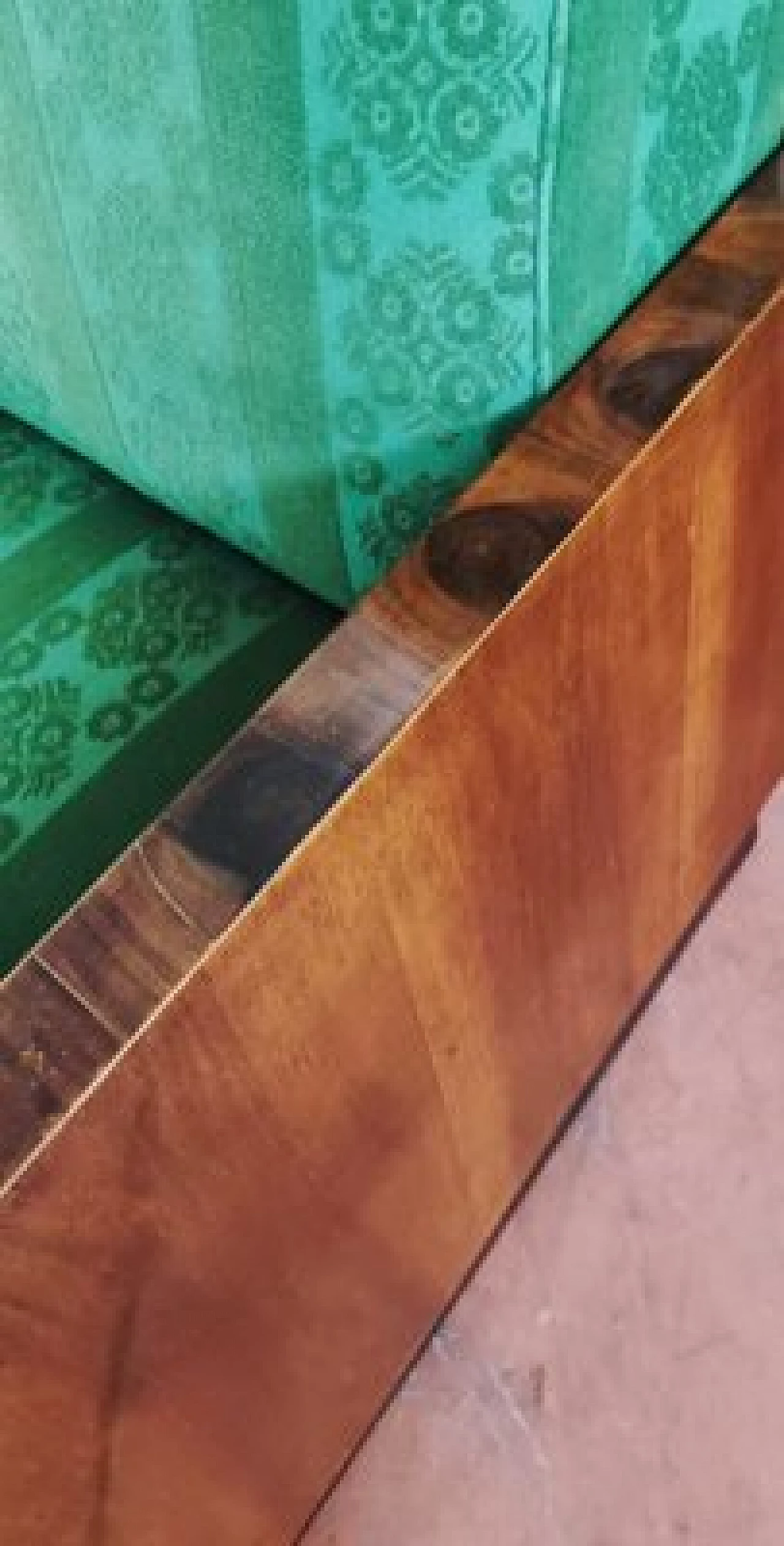 Pair of Art Deco wood and green fabric armchairs, 1920s 8