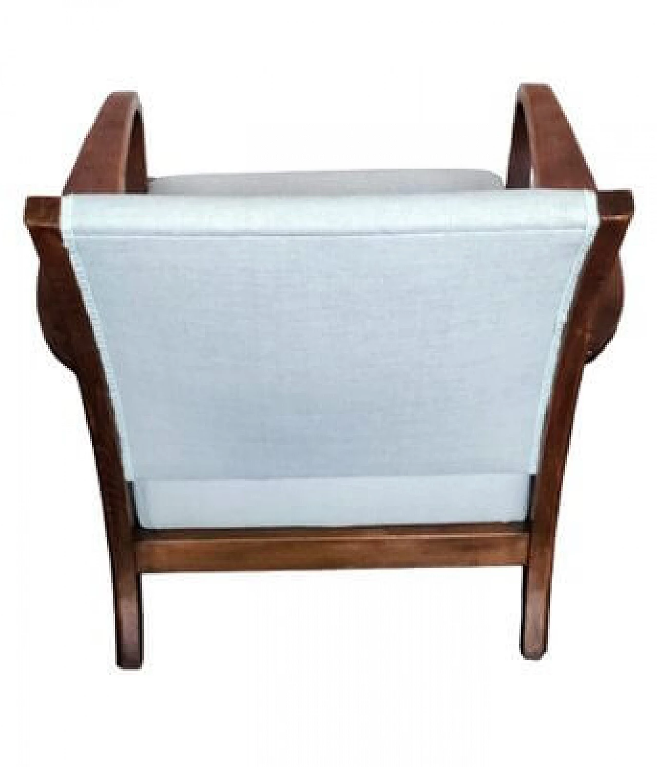 Coppia di poltrone Art Nouveau in faggio e tessuto bianco, fine '800 11